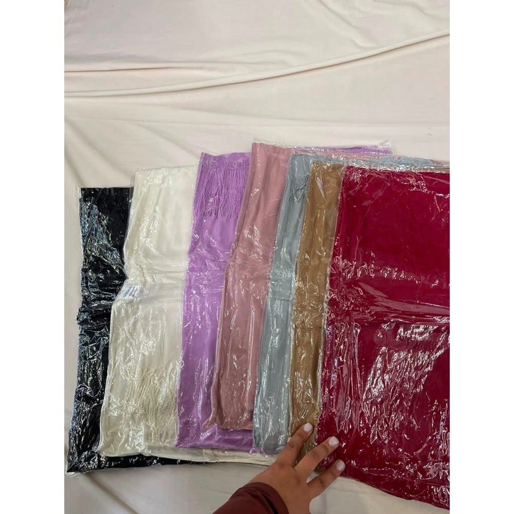 Solid Pashmina Style Scarf Soft Lightweight Fringe Shawl Wrap Multiple Colors